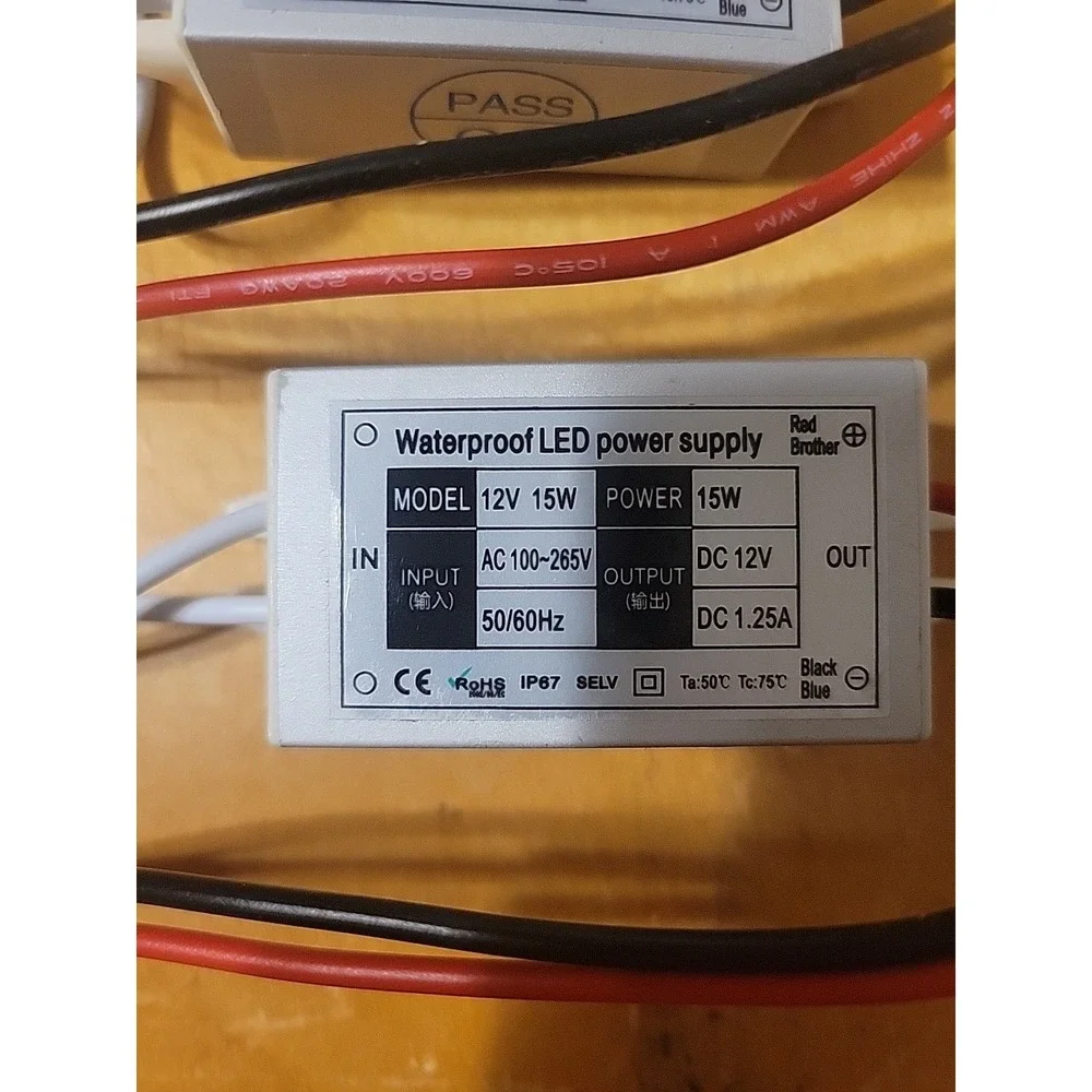 Lustaled DC 12V Power Supply Driver Transformer - 15W Waterproof IP67 120VAC...‎